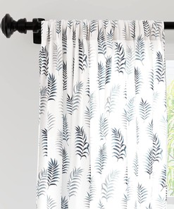 Palm Tree Printed Hand Block Door Curtains - Perfect Addition to Your Bathroom