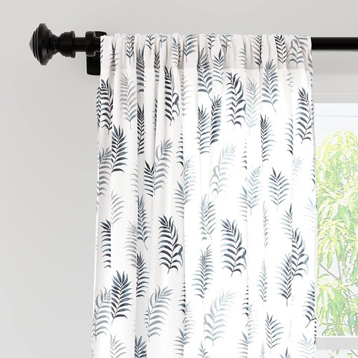 Palm Tree Printed Hand Block Door Curtains - Perfect Addition to Your Bathroom