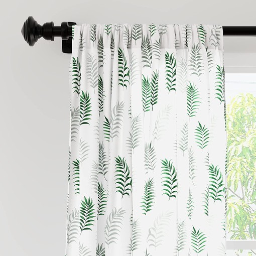 Palm Tree Printed Hand Block Door Curtains - Perfect Addition to Your Bathroom - Image 3
