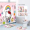 Paradise Frog Hello Kitty Animal Print Shower Curtain for Bathroom