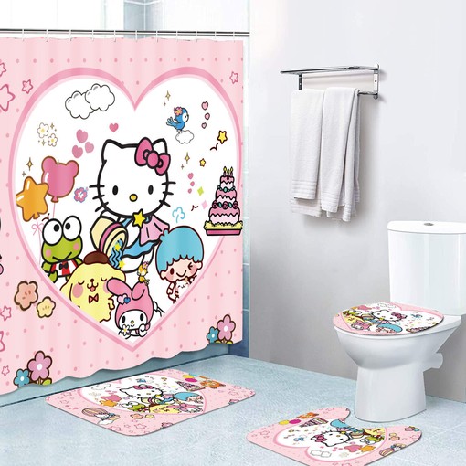 Paradise Hello Kitty Animal Print Shower Curtain Mat for Bathroom
