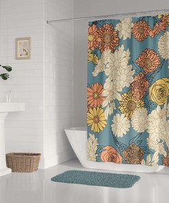 Pastel Flowers Shower Curtain for a Nature-Inspired Bathroom Decor