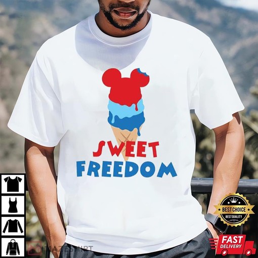 Patriotic Mickey Mouse 4th Of July Tee with Firework and Popsicle Design - Image 2