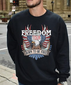 Patriotic Tour Tee for 4th Of July with American Flag