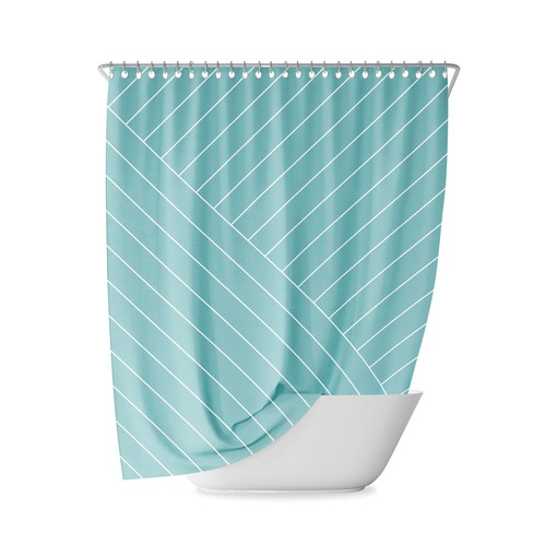 Peach Terracotta Rose Abstract Lines Shower Curtain for Chic Bathroom Decor - Image 2