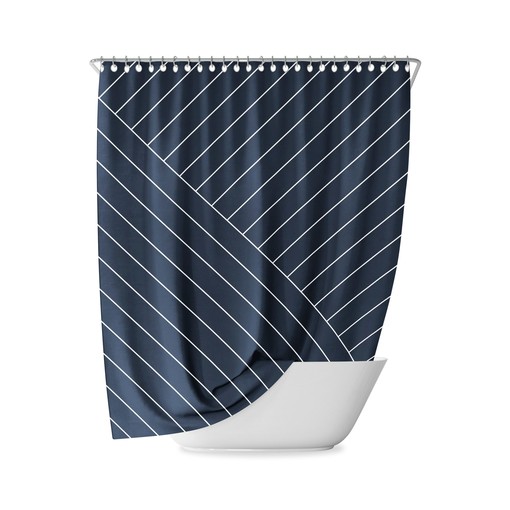 Peach Terracotta Rose Abstract Lines Shower Curtain for Chic Bathroom Decor - Image 3