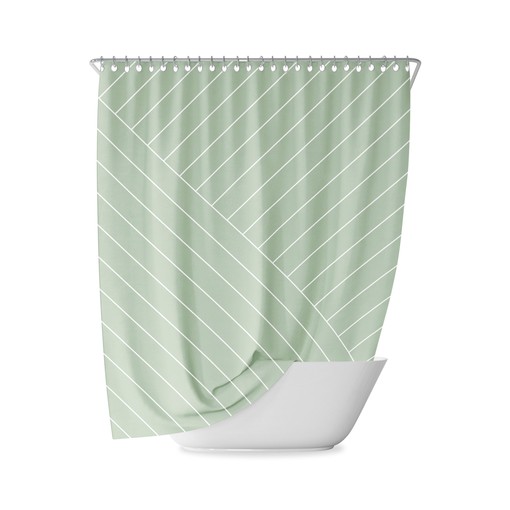 Peach Terracotta Rose Abstract Lines Shower Curtain for Chic Bathroom Decor - Image 4