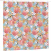 Peach Tree Polyester Shower Curtain with Fruit Pattern