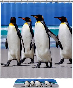 Penguin Shower Curtain for Your Animal Lover Bathroom Decor