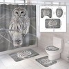 Perching Owls - 3D Owls Tree Branch Animal Shower Curtain for Bathroom Decor