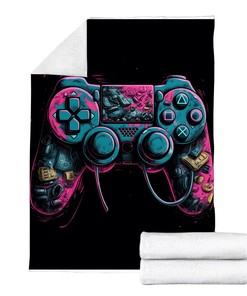 Personalized Gaming Fleece Blanket for Teen Boys, Custom Video Game Throw for Cozy Nights in