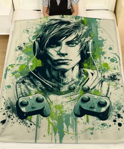 Personalized Gaming Fleece Blanket for Teenage Boys, Custom Video Game Throw for Cozy Nights in
