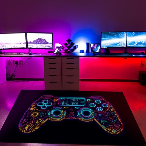 Personalized Gaming Rug for Boys Room - Game Controller Area Rug in Full Sizes - Perfect for Home Decoration M15 - Image 3