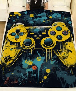 Personalized Video Game Blanket for Boys - Gaming Sherpa Blanket and Fleece Throw - Ideal for Decorating Bedroom - DT43