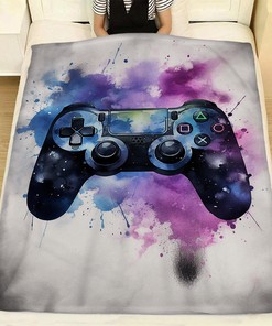 Personalized Video Game Room Decor for Teenage Boys, Customizable Gaming Sherpa Fleece Blanket for Bedroom and Living Room