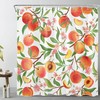 Pink Floral Shower Curtain with Green Leaf on White - Nature Fruit Plant Bathroom Curtains Shower Set