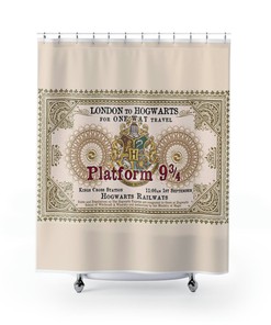 Platform 9 3/4 Hogwarts Shower Curtain - Harry Potter Inspired Bath Accessory