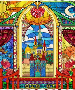 Princess Palace Stained Glass Shower Curtain