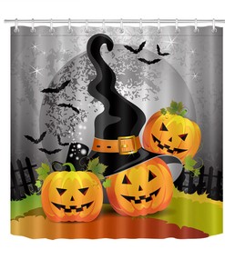 Pumpkin Patch Autumn Shower Curtain, Harvest-time Bathroom Decor