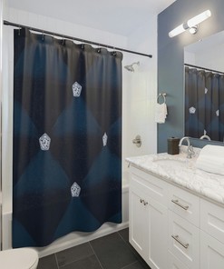 Quilted Look Bling Shower Curtain, Unique and Washable