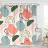 Retro Abstract Shapes Shower Curtain for Nostalgic Bathroom Decor