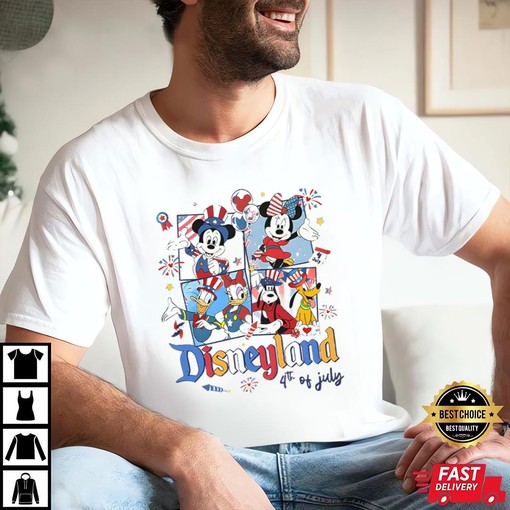 Retro Mickey and Friends 4th Of July 2023 Tee for Disney Lovers - Image 2