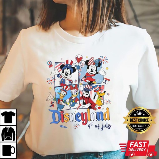 Retro Mickey and Friends 4th Of July 2023 Tee for Disney Lovers - Image 3