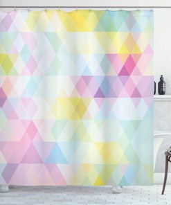 Rhombus Art Print Abstract Geometric Shower Curtain for Creative Bathroom Decor