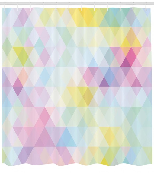 Rhombus Art Print Abstract Geometric Shower Curtain for Creative Bathroom Decor - Image 4
