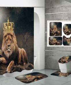Roaring King - 3D Lion Shower Curtain for Animal Lovers and Bathroom Decor