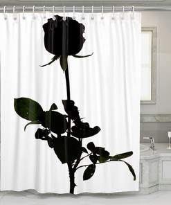 Rose Shadow Waterproof Shower Curtain, Perfect for Bathroom Decoration