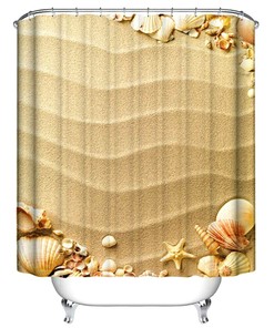Sand and Seashells Shower Curtain for Your Beachy Bathroom Decor