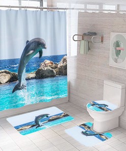 Sea Turtle Shower Curtain for Bathroom Decoration