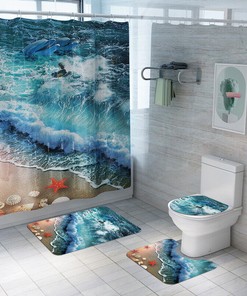 Seashell Dolphin Shower Curtain for Your Ocean Lover Bathroom Decor
