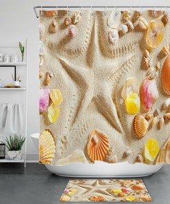 Seashell Shower Curtain for Your Tropical Bathroom Decor