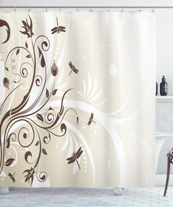 Seasonal Flourish Dragonfly Shower Curtain for Year-round Bathroom Decor