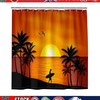 Setting Sun Print Shower Curtain for Your Beachy Bathroom Decor