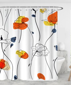 Simple Geometric Line Art Shower Curtain for Graduation/Father's Day Gift