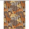 Soft African Animals Bathroom Shower Curtain with Bath Liner