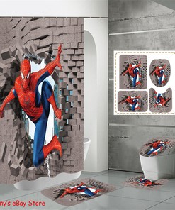 Spider-Man Wall Shower Curtain - Fun Superhero Bathroom Decor