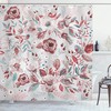 Spring Season Shower Curtain with Shabby Flowers in Seafoam Mauve for Home Decor