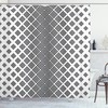 Square Shape Geometric Abstract Shower Curtain for Contemporary Bathroom Decor