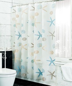 Starfish Sea Shell PEVA Shower Curtain Bathroom Decor