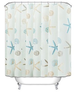 Starfish Sea Shell Waterproof Shower Curtain Bathroom Decor