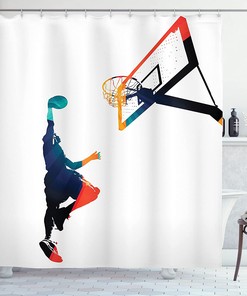 Starfish Shower Curtain, Seacoast with Sand Bathroom Decor with Various Seashells, White Coral Cloth Fabric