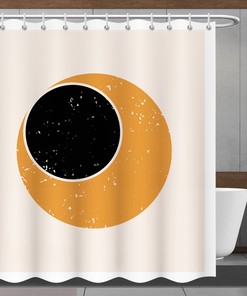 Stars Moon Shower Curtain in Minimalistic Modern Style, Perfect for Bathtub Decor - Bathroom Curtain
