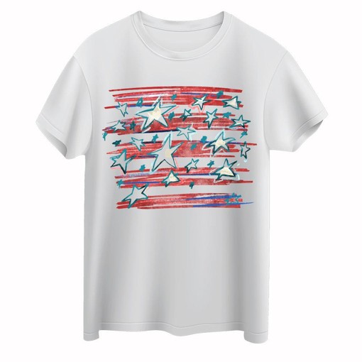 Stars and Stripes Glitter Patriotic T-Shirt for Men on 4th of July - Image 2
