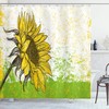 Sunflower Garden Sketchy Abstract Nature Shower Curtain Multicolor Bathroom Decor