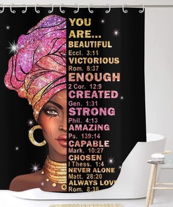 Terracotta Navy Blue Leaf Shower Curtain for Minimalist and Relaxing Bathroom Decor