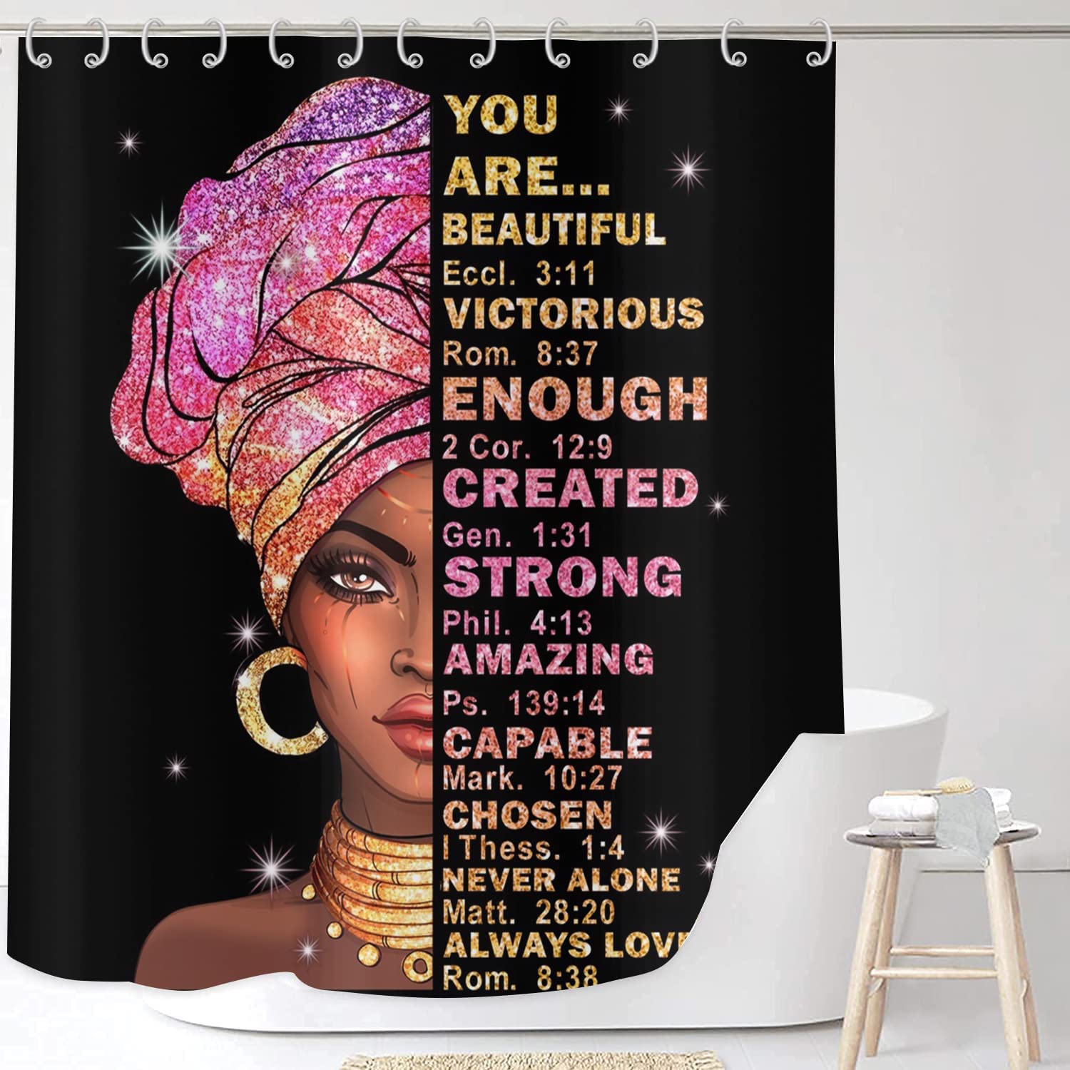 Terracotta Navy Blue Leaf Shower Curtain for Minimalist and Relaxing Bathroom Decor